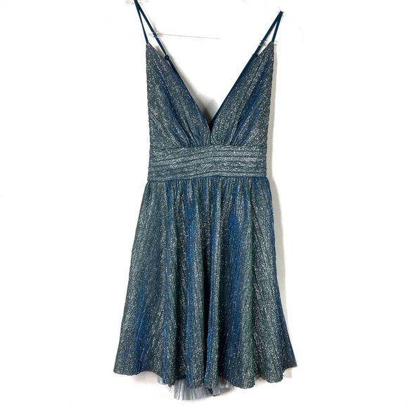 Lulus Dresses & Skirts - 3/$30 Lulu's | Stop The Show Teal Glitter Party Dress L